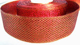 R1039 Cardinal Red and Gold Metallic Lame Ribbon, Wire Edge - Ribbonmoon