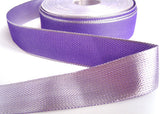 R1092 27mm Reversible Lupin and Silver Lurex Shot Ribbon - Ribbonmoon