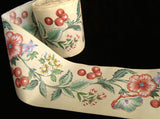 R1611 95mm Flowery Ribbon, 100% Cotton - Ribbonmoon