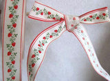 R1623 18mm Strawberry Design Ribbon, 100% Cotton - Ribbonmoon
