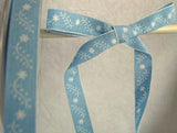 R1682 11mm Blue Flowery Ribbon, 100% Cotton - Ribbonmoon