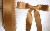 R1778 15mm French Beige Satin Ribbon with a Picot Feather Edge - Ribbonmoon