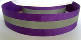 R2290 25mm Hi Viz Reflective Strip and Purple Grosgrain Ribbon - Ribbonmoon