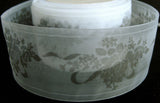 R2309 50mm White Sheer Ribbon with a Silver Grey Flowery Print - Ribbonmoon