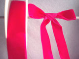 R2354 25mm Bright Shocking Pink Nylon Velvet Ribbon - Ribbonmoon