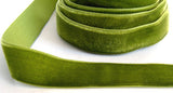 R2368 17mm Moss Green Nylon Velvet Ribbon - Ribbonmoon