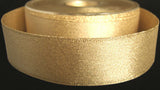 R2291 27mm Cream and Metallic Gold Glitter Satin Ribbon, Berisfords