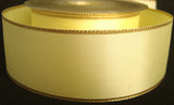 R2541 40mm Primrose and Gold Edge Taffeta Ribbon - Ribbonmoon