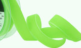 R2665 22mm Apple Green (Bright Lime) Nylon Velvet Ribbon by Berisfords