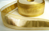 R2734 40mm Metallic Gold Lurex Ribbon with Mesh Borders - Ribbonmoon