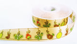R2810 25mm Beige Easter Themed Printed Taffeta Ribbon by Berisfiords