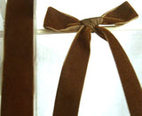 R2863 23mm Dark Brown Nylon Velvet Ribbon by Berisfords - Ribbonmoon