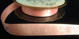 R3904 15mm Tonal Pink Woven Jacquard Wedding Bell Design Satin Ribbon - Ribbonmoon