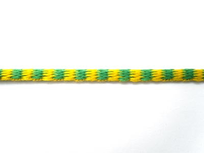C449C 2.5mm Emerald Green and Yellow Woven Silk Decorative Cord