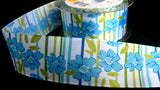 R5721 40mm Flowery Design Polyester Ribbon by Berisfords. Wire Edge - Ribbonmoon