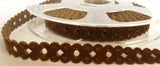 R5939 15mm Brown Patterned Nylon Velvet Ribbon by Berisfords - Ribbonmoon