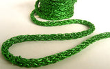 R6369C 7mm Metallic Green Platted Mesh Rope Cord by Berisfords - Ribbonmoon