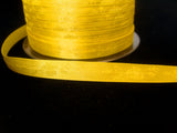 R7028 10mm Yellow Satin Ribbon with a Subtle Jacquard Rose Tonal Design