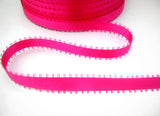R7036C 5mm Shocking Pink Satin Ribbon with Picot Feather Edges