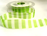 R7504 16mm Meadow Green "Bold Stripe" Sheer Ribbon by Berisfords