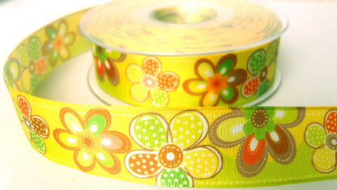 R7857 26mm Flowery Design Printed Soft Touch Taffeta Ribbon - Ribbonmoon