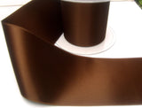 R8066 72mm Chocolate Brown Double Face Satin Ribbon - Ribbonmoon