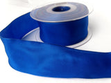 R8410 40mm Royal Blue Tonal Satin Weave Ribbon, Wire Edge