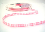 R8515 5mm Rose Pink and White Gingham Ribbon by Berisfords