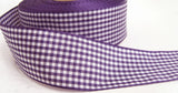 R9360 40mm Liberty Purple-White Polyester Gingham Ribbon by Berisfords
