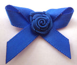 RB046 Electric Blue 7mm Satin Rose Bow by Berisfords - Ribbonmoon