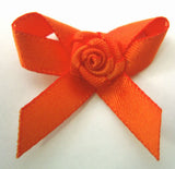 RB049 Autumn Orange 7mm Satin Rose Bow by Berisfords - Ribbonmoon
