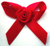 RB056 Red 7mm Satin Rose Bow by Berisfords - Ribbonmoon