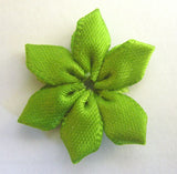 RB059 Kiwi Green 6 Petal Satin Flower by Berisfords - Ribbonmoon