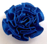 RB098 Electric Blue Satin Ruched Rosette by Berisfords - Ribbonmoon
