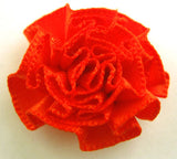 RB101 Flame Orange Satin Ruched Rosette by Berisfords - Ribbonmoon