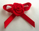 RB148 Red 3mm Satin Rose Bow by Berisfords - Ribbonmoon