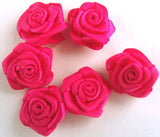 RB168 Shocking Pink 13mm Satin Ribbon Rose Bud by Berisfords - Ribbonmoon