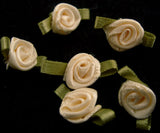 RB240 24mm Cream Satin Ribbon Rose Bud Bow