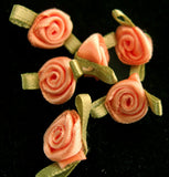 RB251 24mm Apricot Satin Ribbon Rose - Ribbonmoon