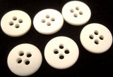 B0527 15mm Brilliant White Matt 4 Hole Button - Ribbonmoon