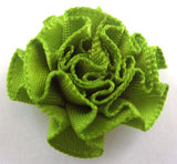 RB091 Kiwi Green Satin Ruched Rosette by Berisfords - Ribbonmoon
