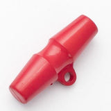 B15816 31mm Red Glossy Toggle Button on a Shank