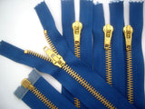 Z5212 69cm Royal Blue Brass Teeth No.5 Open End Zip