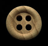 B0104L 22mm Unvarnished Pine 4 Hole Wood Button