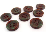 B10284 11mm Wine Based Pearlised 4 Hole Button with an Iridescence