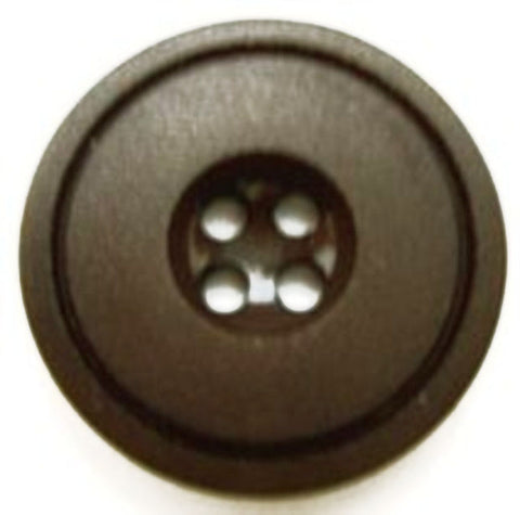 B10871L 22mm Dark Brown Matt-Indented Ring 4 Hole Button