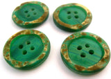 B11419 23mm Green Based 4 Hole Button with an Iridescent Shimmer