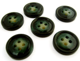 B14147 15mm Black, Green and Natural High Gloss 4 Hole Button