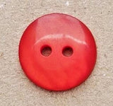 B15143 20mm Red Tonal Mother of Pearl Look 2 Hole Button