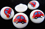 B15539 15mm Car Picture Design Novelty Childrens Shank Button